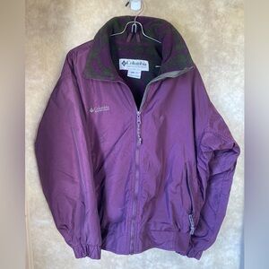 Vintage 80s 90s Columbia Sportwear Purple Winter Ski Jacket Fleece Lined Coat